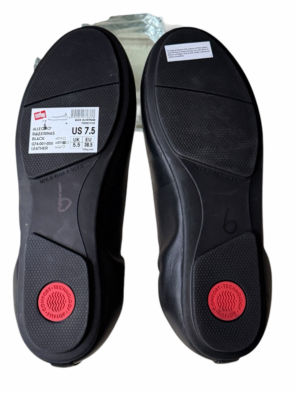 New Fitflops Allegro Black Ballerina Ballet Flats, 7.5 - Picture 8 of 11